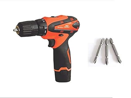 GOLDEN BULLET Cordless Screwdriver Drill 10mm with PH1 & PH2 Screw bits