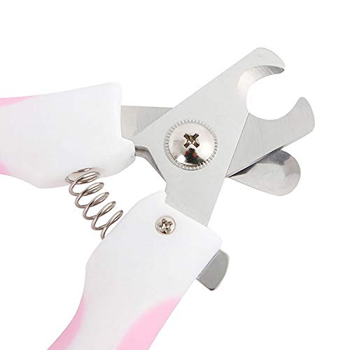 Dog Nail Clipper Safe Professional Pet Nail Trimmer Nail File Pet Grooming Tool (Pink)