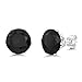 Gem Stone King 5.50 Cttw Big 10MM Black Round Onyx Gemstone Birthstone Stud Earring For Women