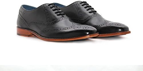 Ninety9steps Men's Oxford Brogue Lace-Up Classic Office Leather Shoes Euro(42)US(9)M Black