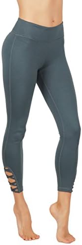 Vesi Star Yoga Pants Power FlexVesi Star Dry-Fit with Bottom CRIS Cross Leg Cutouts 7/8 Length Soled Color Leggings Key Pocket (M USA 2-4, VS1321-M.T.BLU)