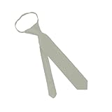 Jacob Alexander Solid Color Toddler Boys 11 Inch Zipper Tie - Snowy Silver