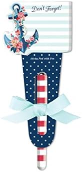Lady Jayne Sticky Pad W/Pen Seaside Blooms Anchor
