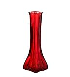 Flower/Bud Glass Vase Decorative Centerpiece For Home or Wedding by Royal Imports - Stripe Design 8.5