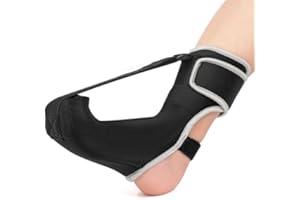 ANSUSIC Plantar Fasciitis Night Splint 3 Adjustable Planter Facetious Relief Straps,Support Relief Foot Drop Achilles Tendonitis Day Night(Black-1PC)