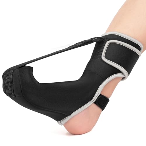 Photo 1 of ANSUSIC Plantar Fasciitis Night Splint 3 Adjustable Planter Facetious Relief Straps,Support Relief Foot Drop Achilles Tendonitis Day Night(Black-1PC)