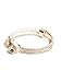 GUESS Factory Women's White and Rose Gold-Tone Woven Metal Bracelet