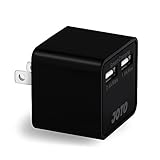 JOTO Dual Ports USB Wall Charger Power Adapter with Smart IC Intelligent High Speed Charging (17W/3.4A), Portable USB Travel Charger for Apple, Android and all other USB Powered Mobile Devices (2 Port USB Travel Charger) (Black)
