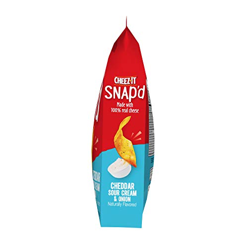 CHEEZ-IT SNAP’D, CHEESY BAKED SNACKS, CHEDDAR SOUR CREAM AND ONION, 7.5OZ BAG