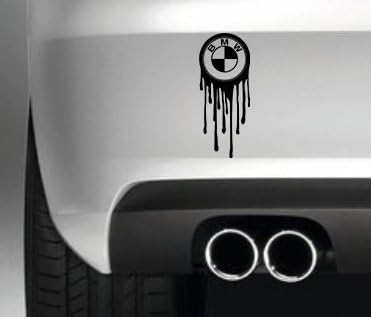 elmononaiyo WHITE COLOR BMW MELTING FUNNY VAN 4X4 PAINTWORK STICKER DECAL BIKE VINYL CAR ART MACBOOK DECOR WALL AUTO HELMET DECORATION HOME DECOR CAR LAPTOP WINDOW WALL ART ADHESIVE VINYL DIE CUT