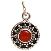 GemInspire Genuine 6 mm Gemstone Round Oxidised Sterling Silver Pendant Western Jewelry Gemstone Pendant Fashion Jewelry For Women