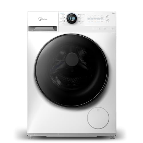 Midea 8/6 KG Smart Washer Dryer With BLDC Inverter Motor, 1400 RPM, Fully Automatic Front Load Washing & Drying Combo, 14 Programs-Quick Wash/Steam Care/Auto Clean, White - MF200D80WBW-GCC