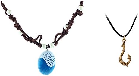 CQSM Polynesian Maori Princess Ocean Seashell and Hero Magic Fish Hook Necklace 2 Set for Kids Cosplay Costumes