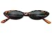 Mini Vintage Retro Extra Narrow Oval Round Skinny Cat Eye Sun Glasses Clout Goggles (Tortoise Frame | Brown)