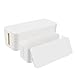 [Set of Two] Cable Management Box Cord Organizer, Large Storage Holder for Desk, TV, Computer, USB Hub, System to Cover and Hide & Power Strips & Cords - 16'' x 6.2