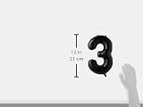 Unique Black Number 3 Shaped Large Foil Balloon 86cm - 1 Piece view 3