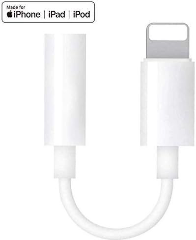 [Apple MFi Certified] Lightning to 3.5mm Headphone for iPhone 11, 3.5mm Audio Aux Connector Headphone Compatible for iPhone 11/11 Pro/XS/XR/X10 8 7, Support Music Control & Calling Function & iOS 13