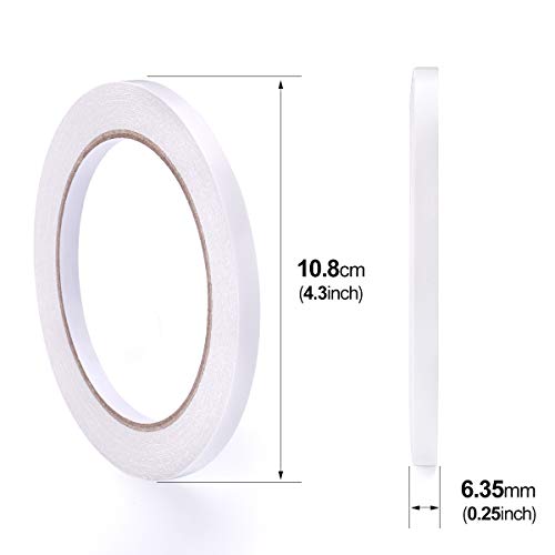 6 Rolls Double Sided Office Tape by LE PAPILLION JEWELRY - Clear Double-Sided Adhesive Tape Removable for DIY Arts, Crafts, Scrapbook, Photos Display ect,1/4-Inch x 22.9 Yards (6.35mm x 21m)