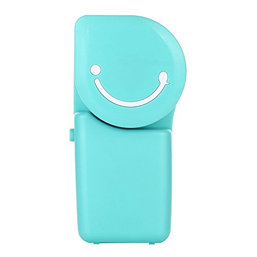Smile Face Portable Mini Air Conditioner USB Rechargeable Hand-held Cooling Fan - Blue