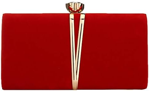 Elegant Womens Suede Velvet Clutch Bag Ladies Shoulder Evening Prom Handbag, Vintage Clutch Evening Bags for Women Bridal Party Prom Wedding