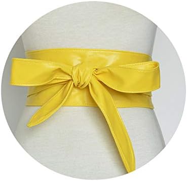 Fashion Pu Leather Obi Corset Belts Wide High Waistband Bowknot Women Dress Waist Belt Cummerbunds