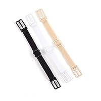 3pcs Non Slip Bra Shoulder Strap Adjustable Strap Holder Elastic Bra Strap Clips (BlackWhite Skin Color)