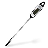 Meat Thermometer, VICKMALL Food Cooking Thermometer Stainless Digital Instant Read Thermometer With LCD Screen, Long Probe And Anti-Corrosion For Bath Water,Milk,Kitchen,Smoker,Grill (TP108,Black)