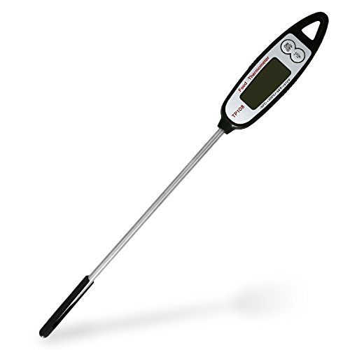 Meat Thermometer, VICKMALL Food Cooking Thermometer Stainless Digital Instant Read Thermometer With LCD Screen, Long Probe And Anti-Corrosion For Bath Water,Milk,Kitchen,Smoker,Grill (TP108,Black)