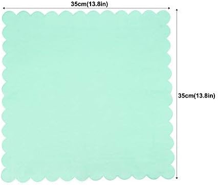 Paper Napkins 40 Pcs (Mint Green, Mint Green| Floral Edge - Image 5