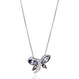Sterling Silver Dragonfly with Swarovski Elements Pendant Necklace, 18"