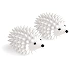 Kikkerland Hedgehog Dryer Balls, Reusable, White, Set of 2
