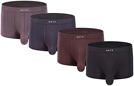 Men's 4 Pack Micro Modal Separate Pouches Trunks Low Rise Give-N-Go Boxer Briefs , Color B , XX-Large