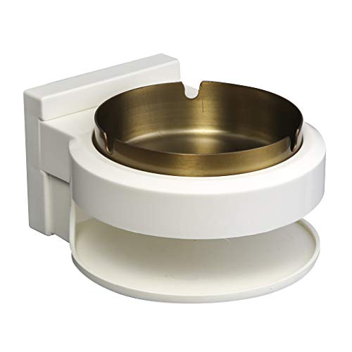 Ashtray Wall-mounted 2-Tier Unbreakable Modern Ashtray Cigarette Ash Holder for Home/Bathroom/Office (A)