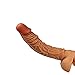 Long Style Penis Sleeve 7.87 Inch 70% Enlarger Ultra-Lifelike Fantasy X-Tensions Extender Extension Chastity Extension Cock Sleeves Dick Sock Reusable Condoms for Men -Brown-1 zgyad028753846188