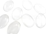 25 CleverDelights Glass Oval Cabochons - 30x40mm - Clear Magnifying Cabs - Dome Pendant Cab - For Cameo Pendants, Photo Jewelry, Rings, Necklaces - 40x30mm - 1 3/16