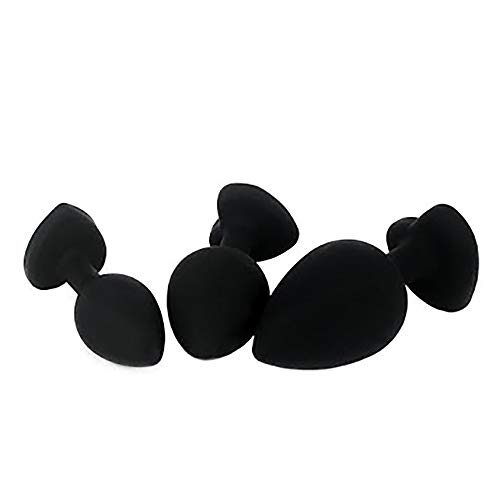 Set of 3 - Bu~tt P~lu~g T-bar Base - Silicone Toys - Erotic Games Role Play - Jeweled Stimulator Toys for Men and Women - 3 pcs Beginners Silicon Anales Set - Best Idea for Gift - Black - Thumbnail 2