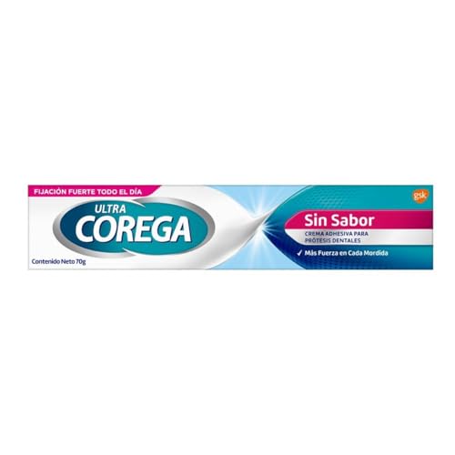 Corega Ultra Crema Adhesiva para Prótesis Dentales, Fijación Fuerte, Sin Sabor, 70g