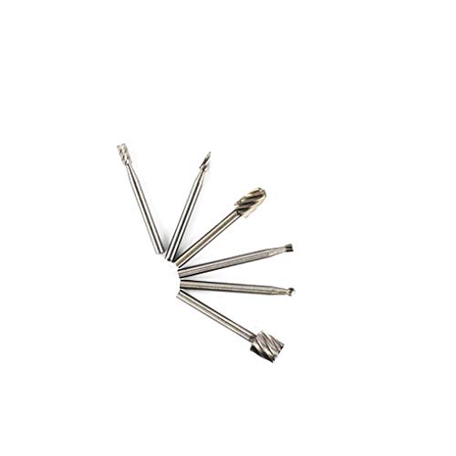Miaomiaogo 6PCS HSS Rotary Multi Tool Burr Routing Router Bit Mill Cutter Attachment Compatible for Dremel