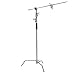 Selens C Stand with Boom Arm, Max Height 10ft/3m Adjustable Light Stand with 4.2ft/1.28m Holding Arm, 2 Grip Head for Photography Reflector, Panel Light, Softbox