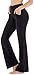 Ewedoos Bootcut Yoga Pants with Pockets for Women High Waist Tummy Control Bootleg Work Pants Non -See-Through Exercise Pants (EW390 Black, X-Large)thumb 1