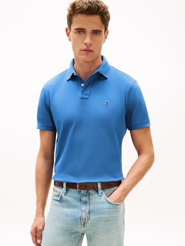 1985 Polo Regular MW0MW17770 S/S para Masculino, Azul, L