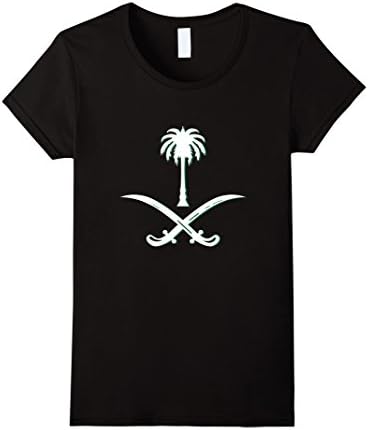 Womens Proud Saudi - Saudi Arabia Flag T Shirt - Arabic Calligraphy Medium Black