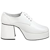 Funtasma by Pleaser Men's Jazz-02 Platform Oxford,White Patent,M (US Men's 10-11 M)