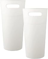 Caxmtu 10L Small Plastic Bathroom Bin with Handles 2 Pack White view 5