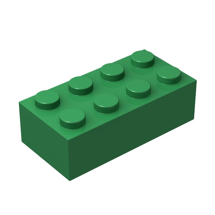 Photo 1 of 100 Piece Green Bricks Bulk, 2x4 Building Bricks Flat, Compatible with Lego Parts and Pieces