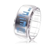 Bracelet Design Future Blue LED Wrist Watch - Transparent Whitev