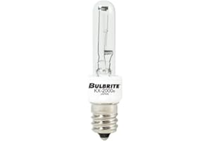 Bulbrite KX60CL/E12 60-Watt Dimmable KX-2000 Krypton/Xenon T3, Candelabra Base, Clear [6 Pack]