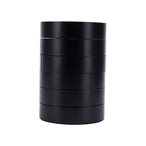 Cambridge Vinyl Electrical Tape Black 3/4 Inch by 66 Feet per Roll; 6 Roll Multi Pack for Value; Professional Grade UL and CSA Listed