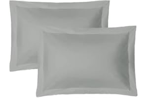 iMaylex Soft and Breathable 100% Egyptian Cotton Envelope Pillow Shams, Silk Like and Cozy Decorative Pillow Covers, Set of 2, Light Grey, King