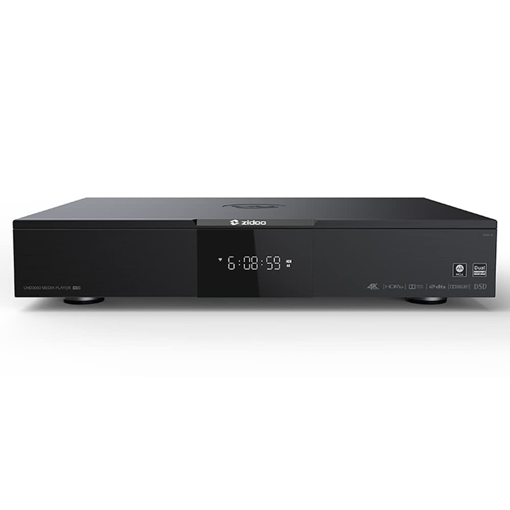 zidoo UHD3000 4K Media Player, Smart HDR Android TV Box | Internal DAC and Xmos | MQA Hardware decoding | Dual HDMI Output Ports | Dual Power Supply | USB DAC in and XLR Output